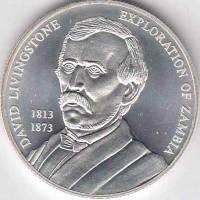(2002) Монета Замбия 2002 год 1000 квача "Дэвид Ливингстон"  Серебро Ag 999  PROOF